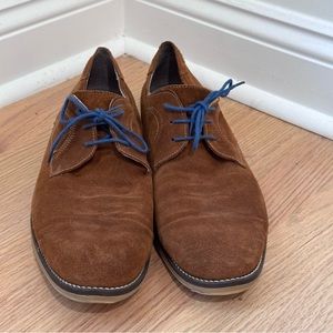 Men’s Suede Oxford Shoes Brown w/ Blue Laces Size 12/ 44